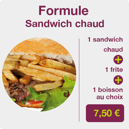 formule sandwich chaud